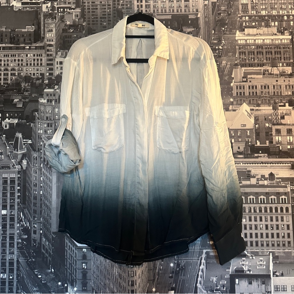 Synergy Women’s Cotton Ombre Button-Up Shirt